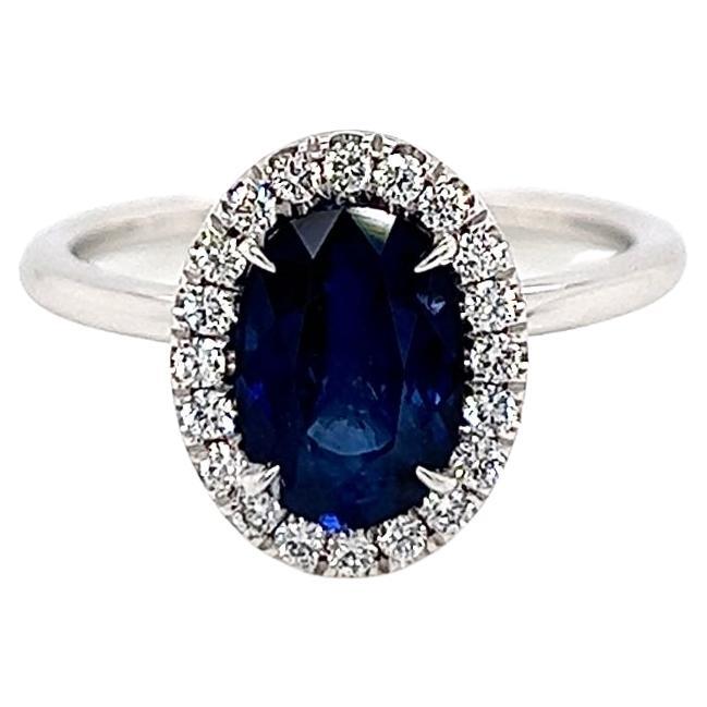 Bague pour femme en diamants et saphirs de 2,29 carats au total