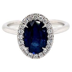 2.29 Total Carat Sapphire Diamond Ladies Ring