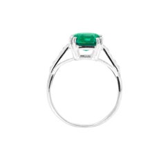 1.97ct Colombian Emerald and Diamond Platinum Engagement Ring, Circa 1930's