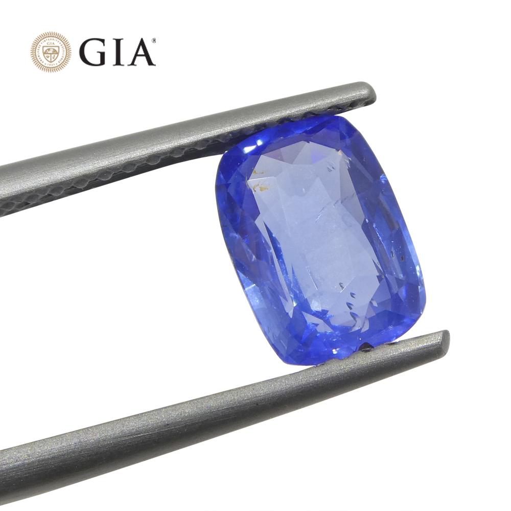 1.97ct Cushion Blue Sapphire GIA Certified Sri Lanka   In New Condition For Sale In Toronto, Ontario