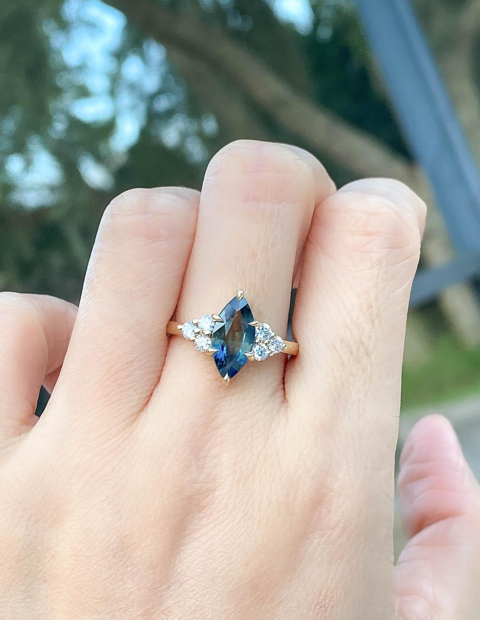 Marquise cut 2024 sapphire engagement ring