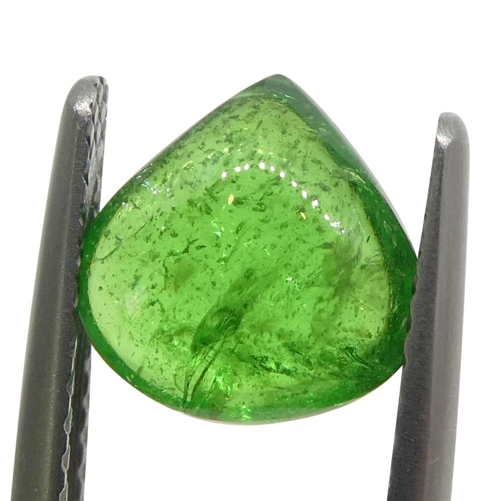grenat tsavorite vert cabochon poire de 1,97 carat du Kenya, non chauffé en vente 7