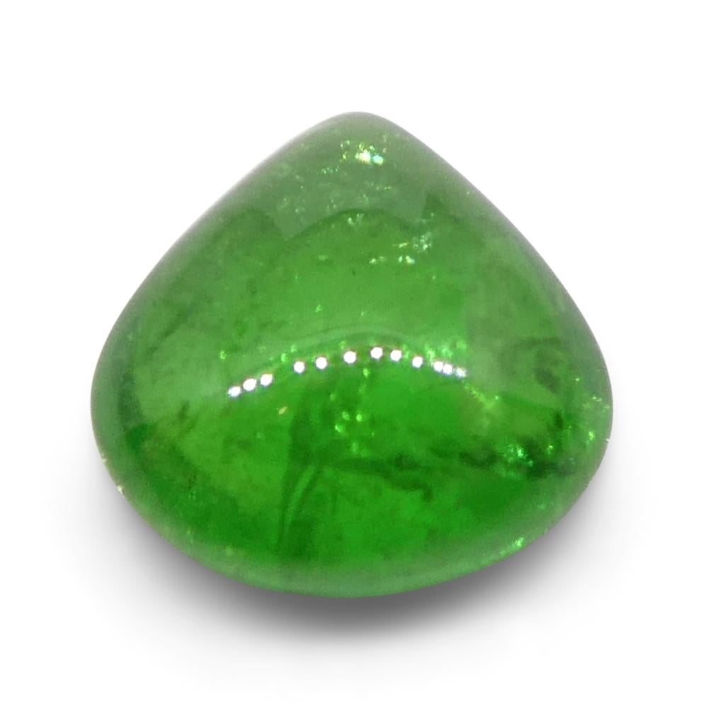 grenat tsavorite vert cabochon poire de 1,97 carat du Kenya, non chauffé Unisexe en vente