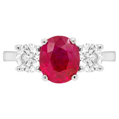 Garrards and Co Art Deco 2.09ct Ruby and Diamond Platinum Ring For Sale ...