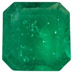 Pierre de naissance de mai de 1,97 carat, émeraude colombienne verte Muzo de 8,5 x 8,5 mm, taille Asscher