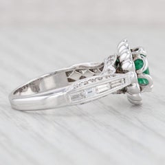 1.97ctw Oval Emerald Diamond Halo Engagement Ring 18k White Gold Size 7 GIA