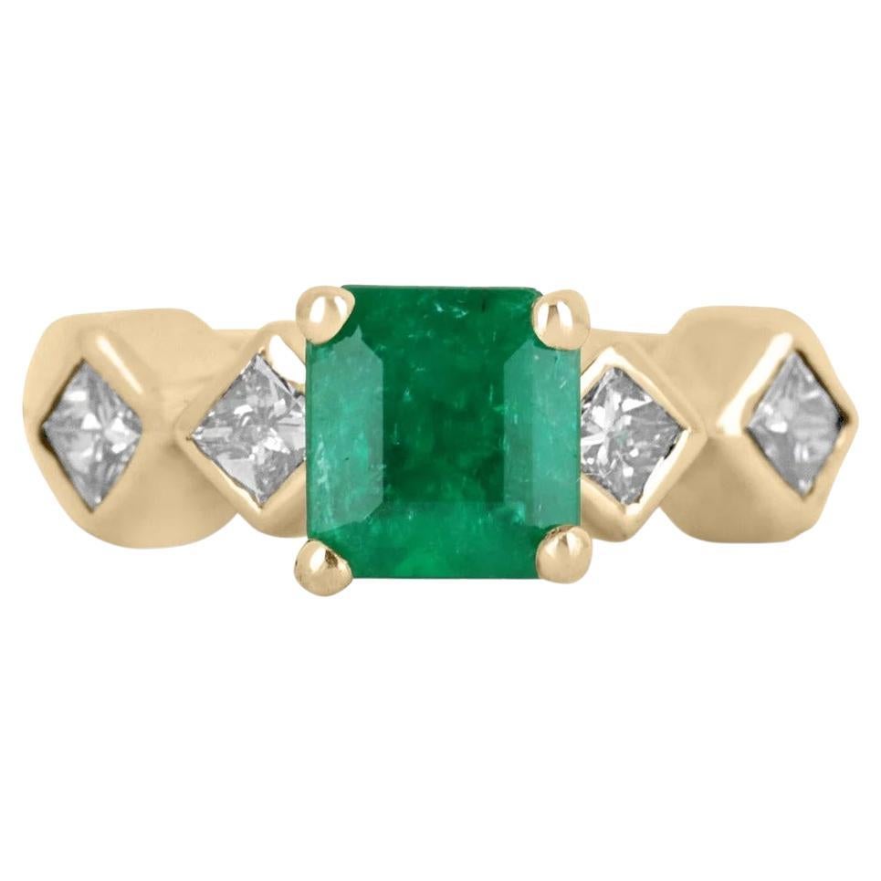 1.97tcw Colombian Emerald Ring, Emerald Anniversary Ring