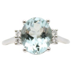 1.98 Aquamarine Diamond White Gold Ring