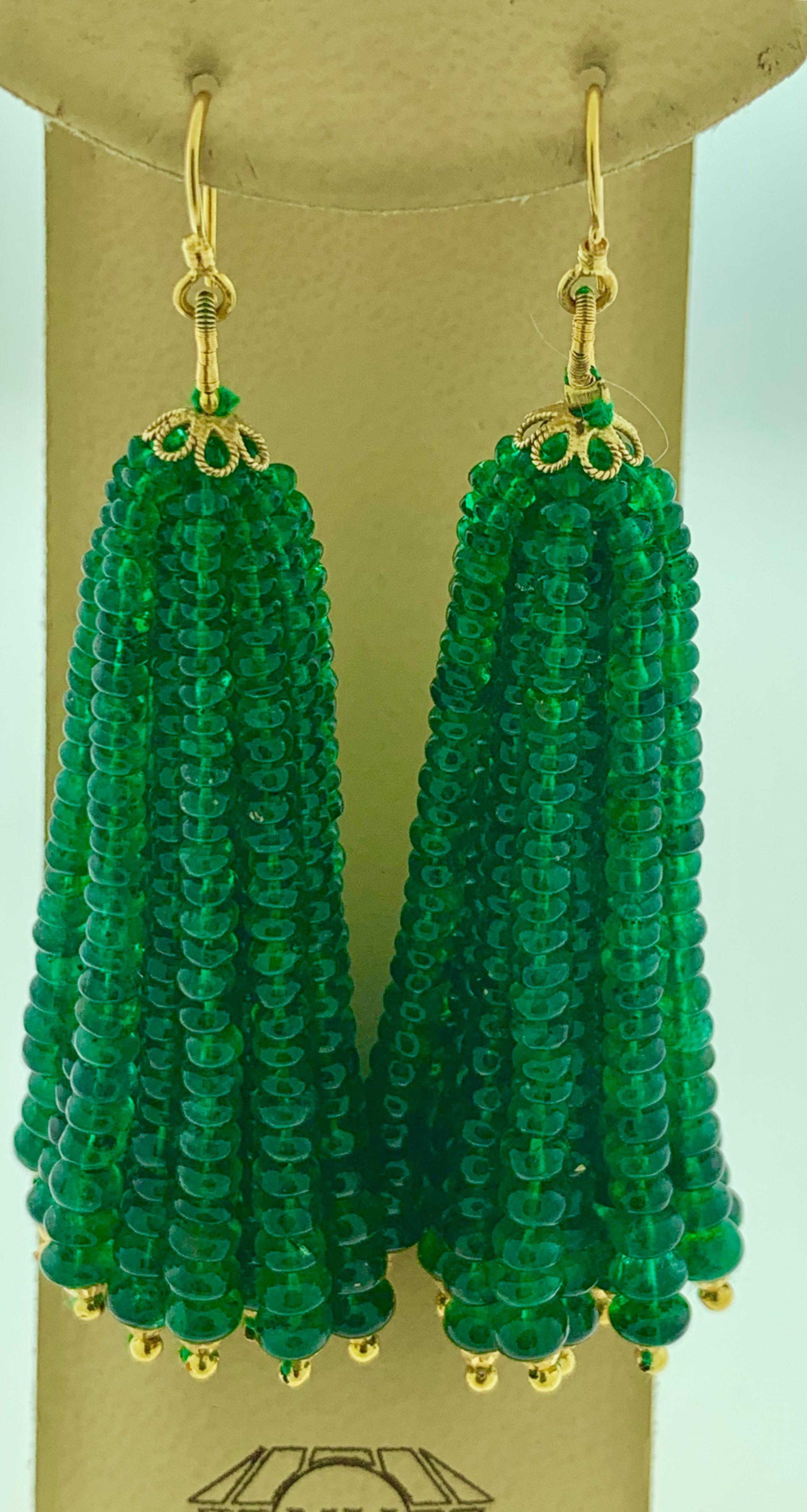 emerald bead earrings