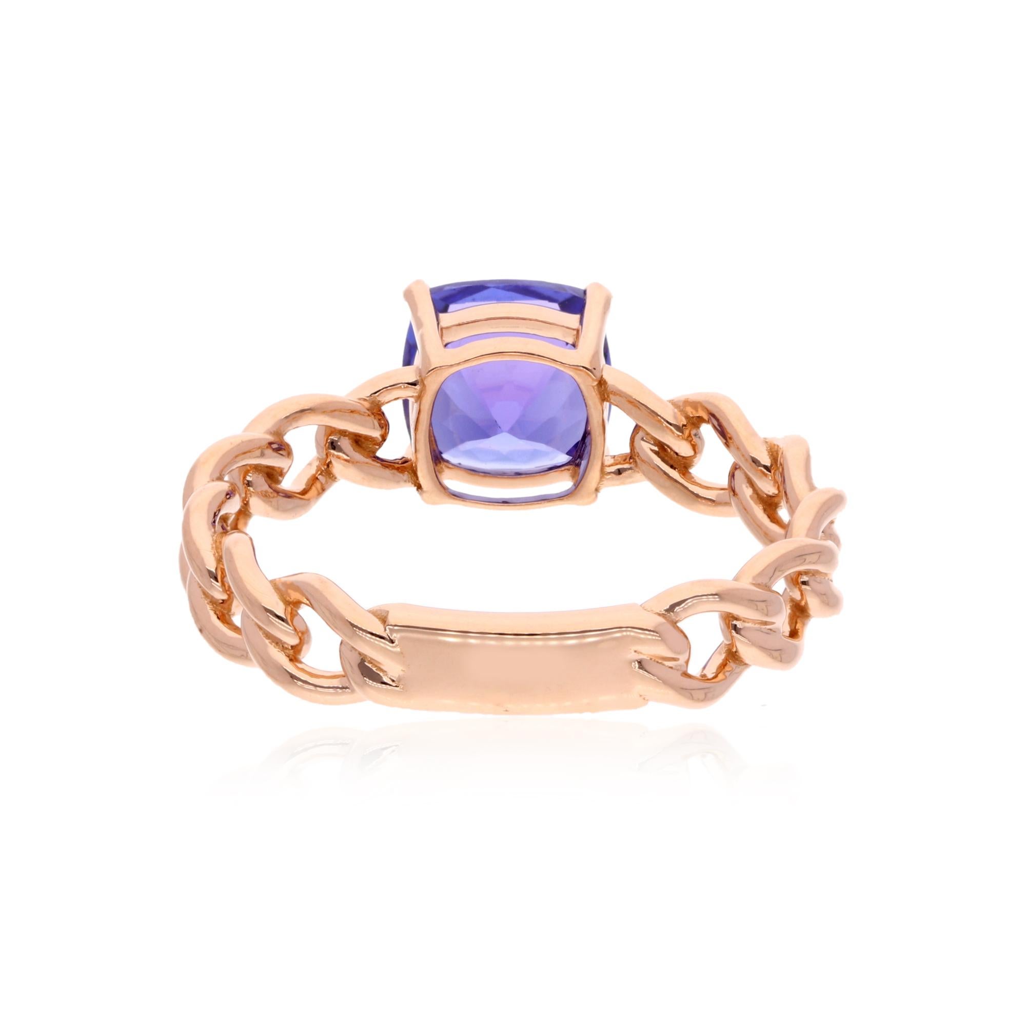 in vendita:  Anello solitario con pietra di nascita tanzanite da 1,98 carati e cuscino in oro rosa 14 carati 6