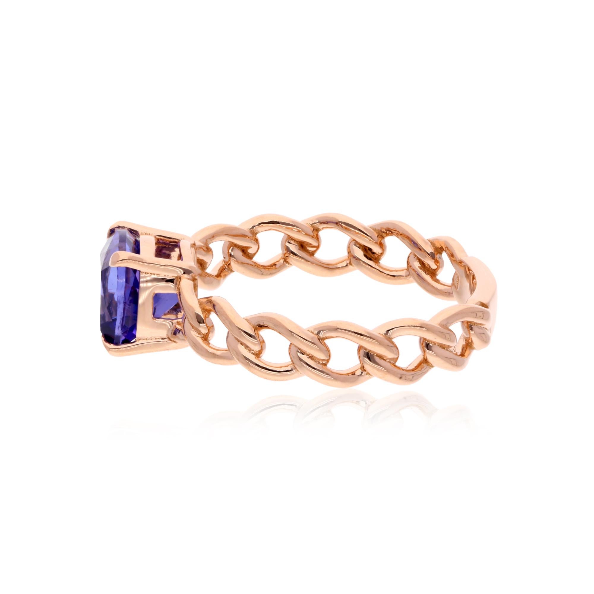 in vendita:  Anello solitario con pietra di nascita tanzanite a cuscino da 1,98 carati in oro rosa 18 carati 5