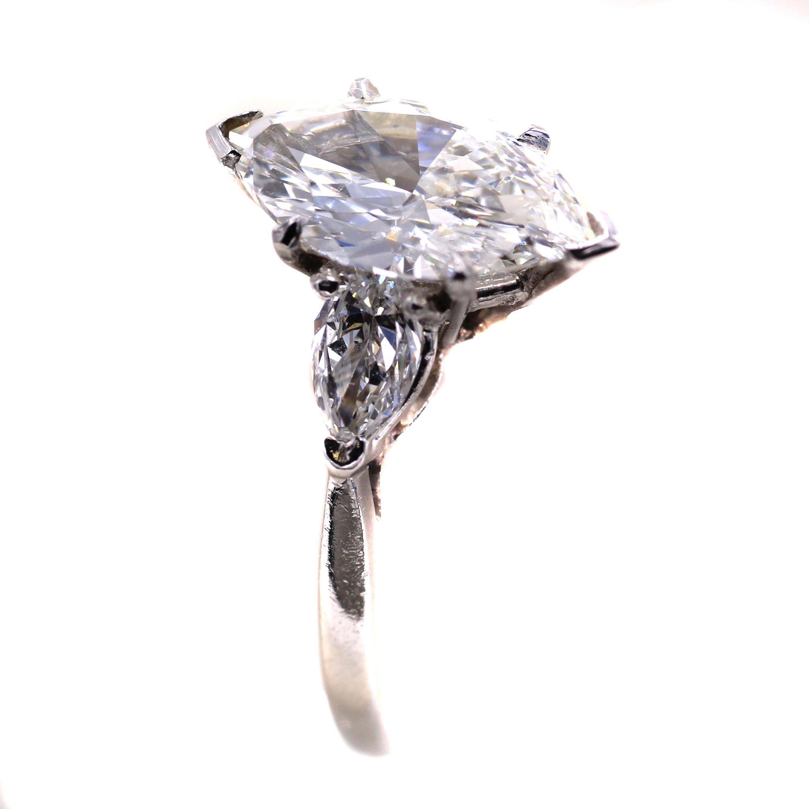 1.98 Carat IVS1 GIA Certified Marquis Diamond Platinum Engagement Ring 1