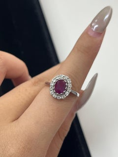 1.98 Carat No-Heat Ruby and Diamond Ring 18K WG