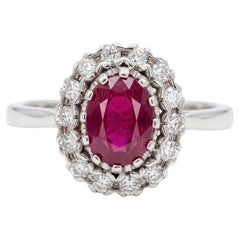 1.98 Carat No-Heat Ruby and Diamond Ring 18K WG