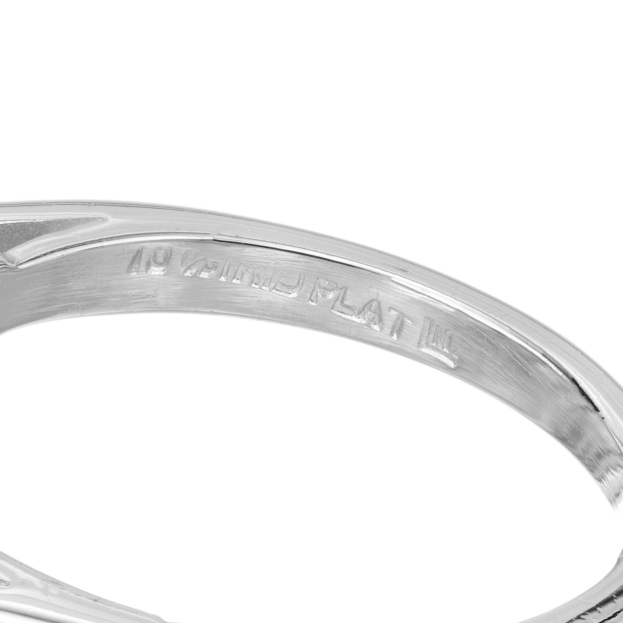 1.98 Carat Sapphire Diamond Platinum Three-Stone Engagement Ring For Sale 1
