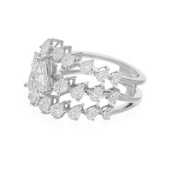 1,98 quilates SI Claridad HI Color Anillo de diamantes pera Joyas de oro blanco de 18 quilates