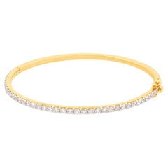 1.98 Carat SI Clarity HI Color Round Cut Diamond Tennis Bracelet 18K Yellow Gold