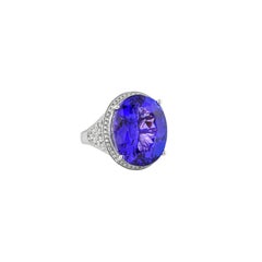 Sunita Nahata Tansanit 19.80ct. Fancy Ring aus 18 Karat Weißgold mit Diamant.