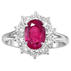 1.98 Carat Thai Ruby Ring with made in PT900