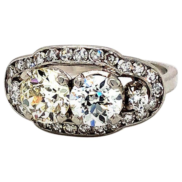 1.98 Carat Vintage Diamonds Ring Platinum