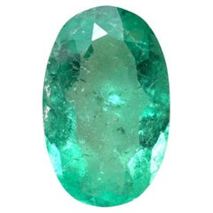 1,98 qt Gema suelta de esmeralda ovalada colombiana verde alargada 11x7