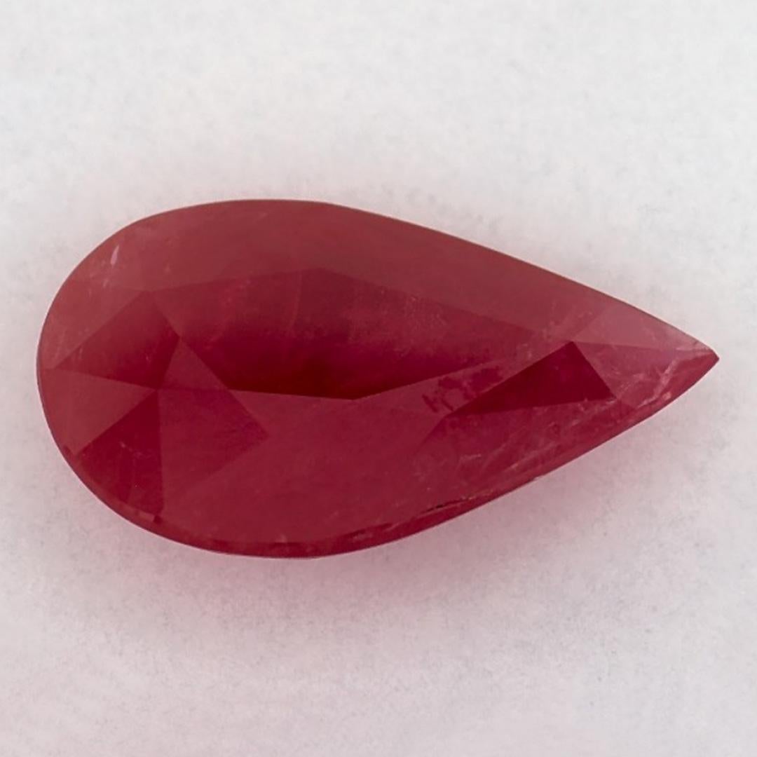 1.98 Ct Ruby Pear Loose Gemstone (pierre précieuse en vrac) Neuf - En vente à Fort Lee, NJ