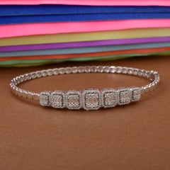 1,98 Karat Naturdiamant 14K Weißgold Geometrischer Tennis-Armreif