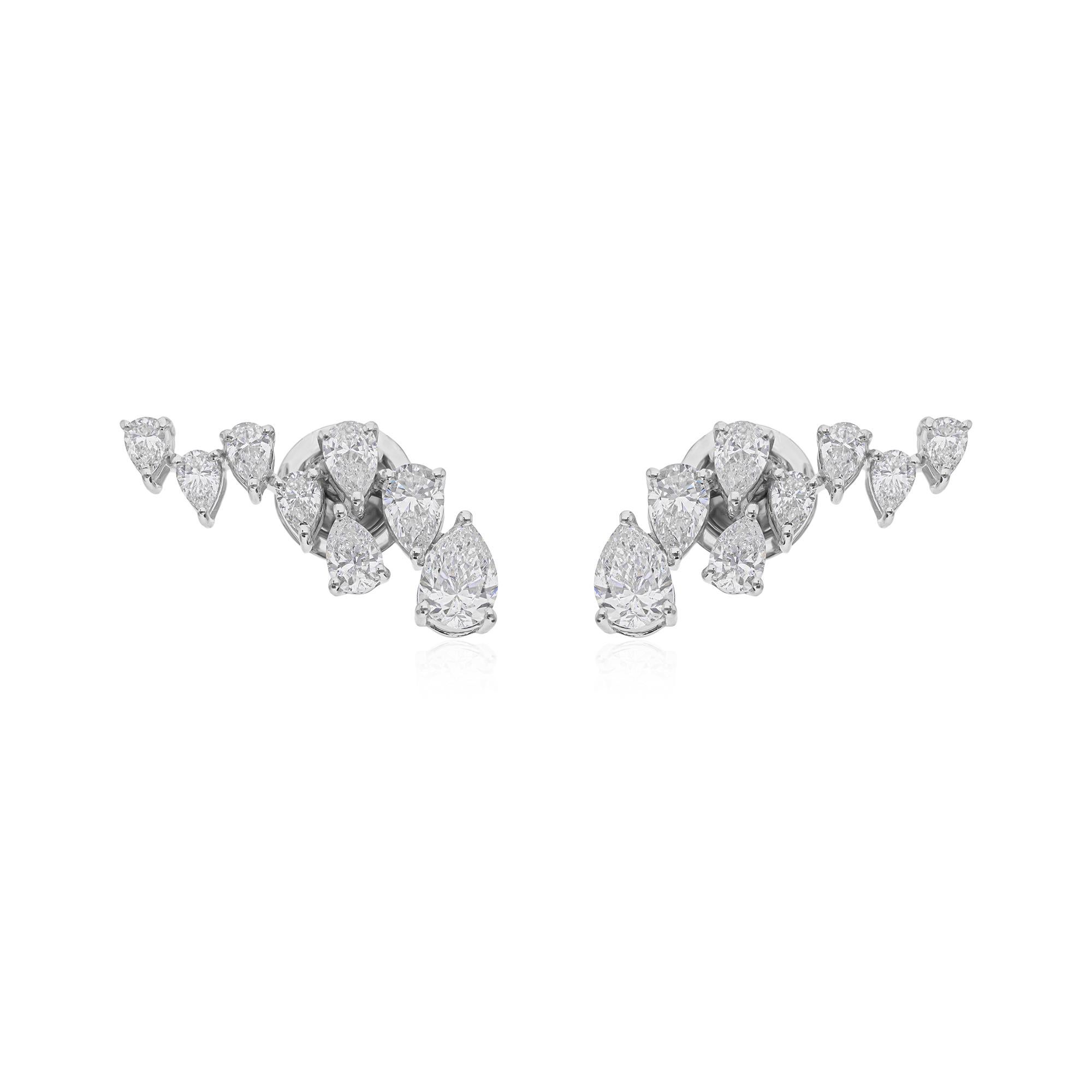 1,98 Ct SI/HI Birnenschliff Naturdiamant Ohrstecker Ohrringe 18K Weißgold