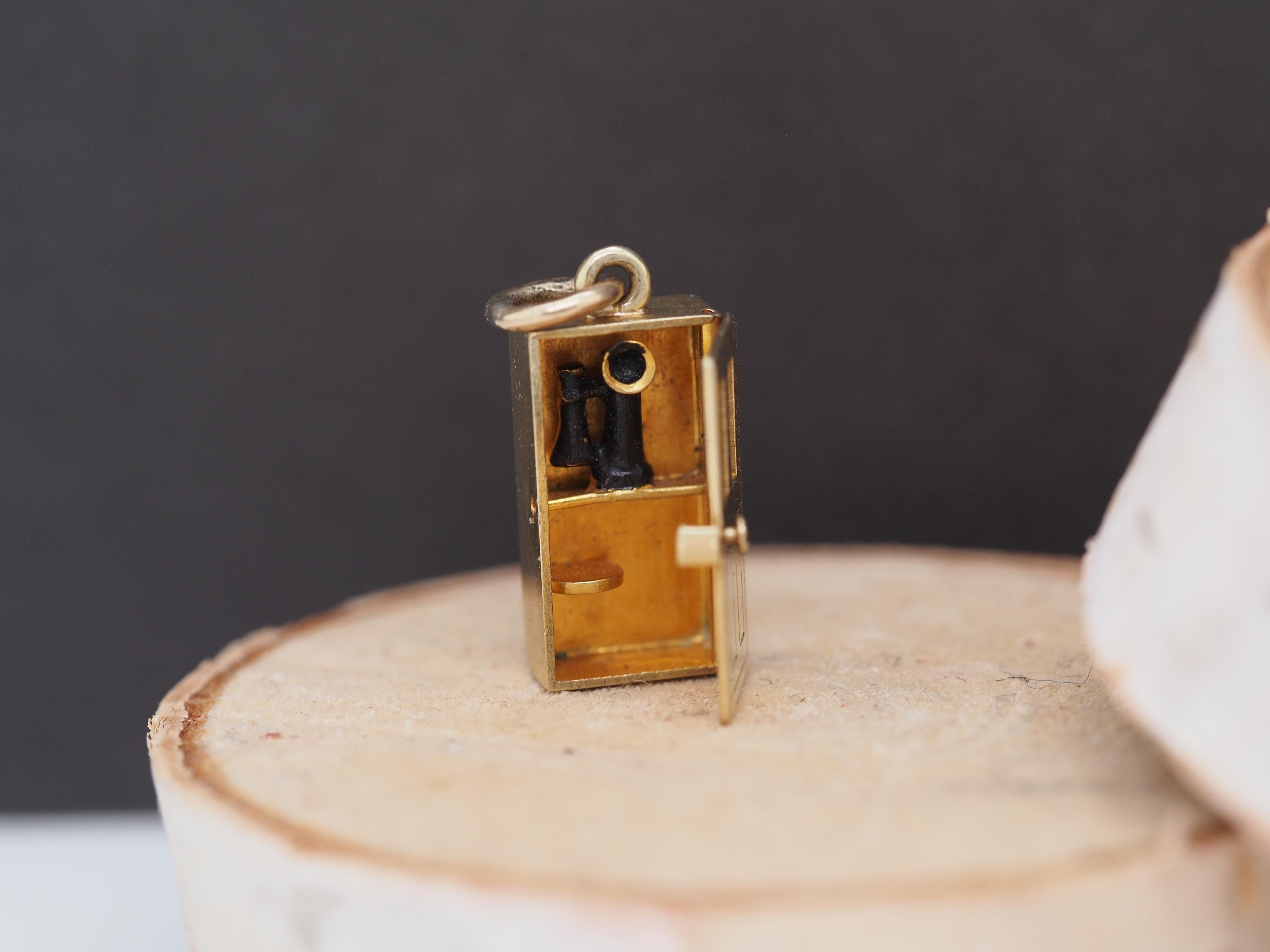 1980 14K Gelbgold Tür Anhänger Medaillon mit Trompete innen 1