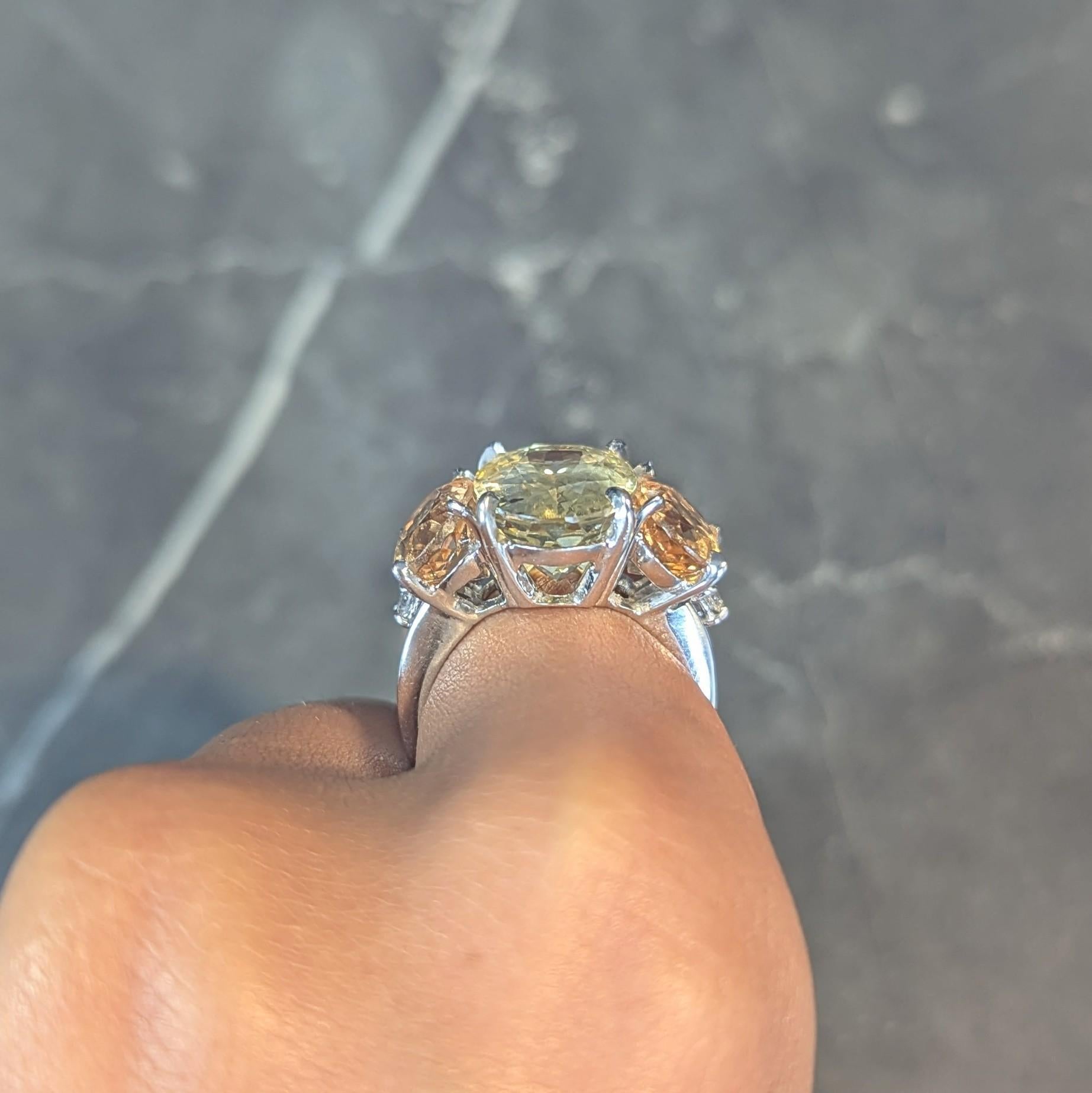1980 16.58 CTW No Heat Ceylon Sapphire Garnet Diamond 18K Gold Vintage Ring GIA For Sale 9