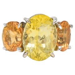 1980 16,58 CTW No Heat Zaffiro di Ceylon Granato Diamante Anello d'Oro 18K Vintage GIA