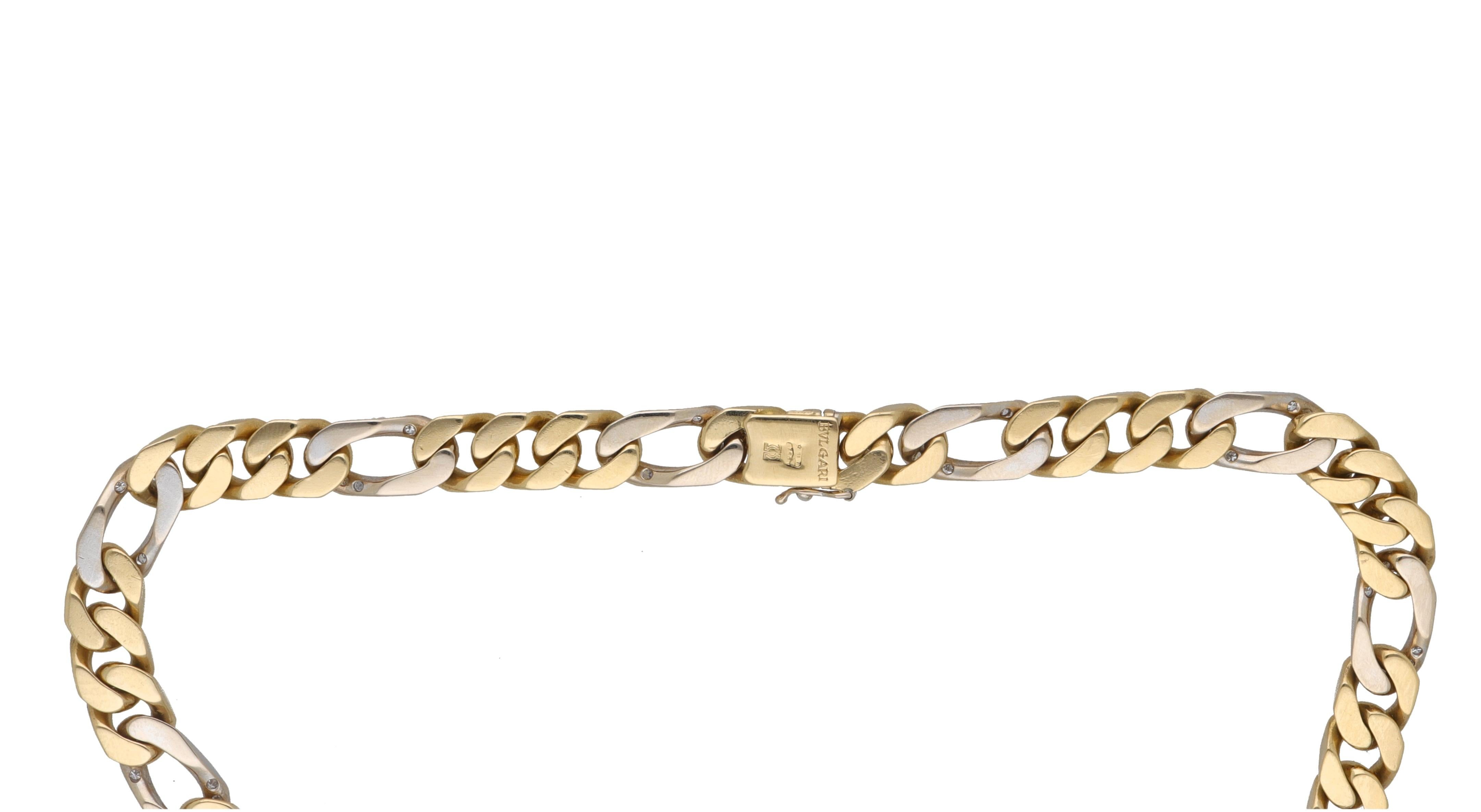1980 18 Kt. Yellow and White Gold Diamonds BVLGARI Groumette Necklace 2