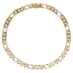 1980 18 Kt. Yellow and White Gold Diamonds BVLGARI Groumette Necklace