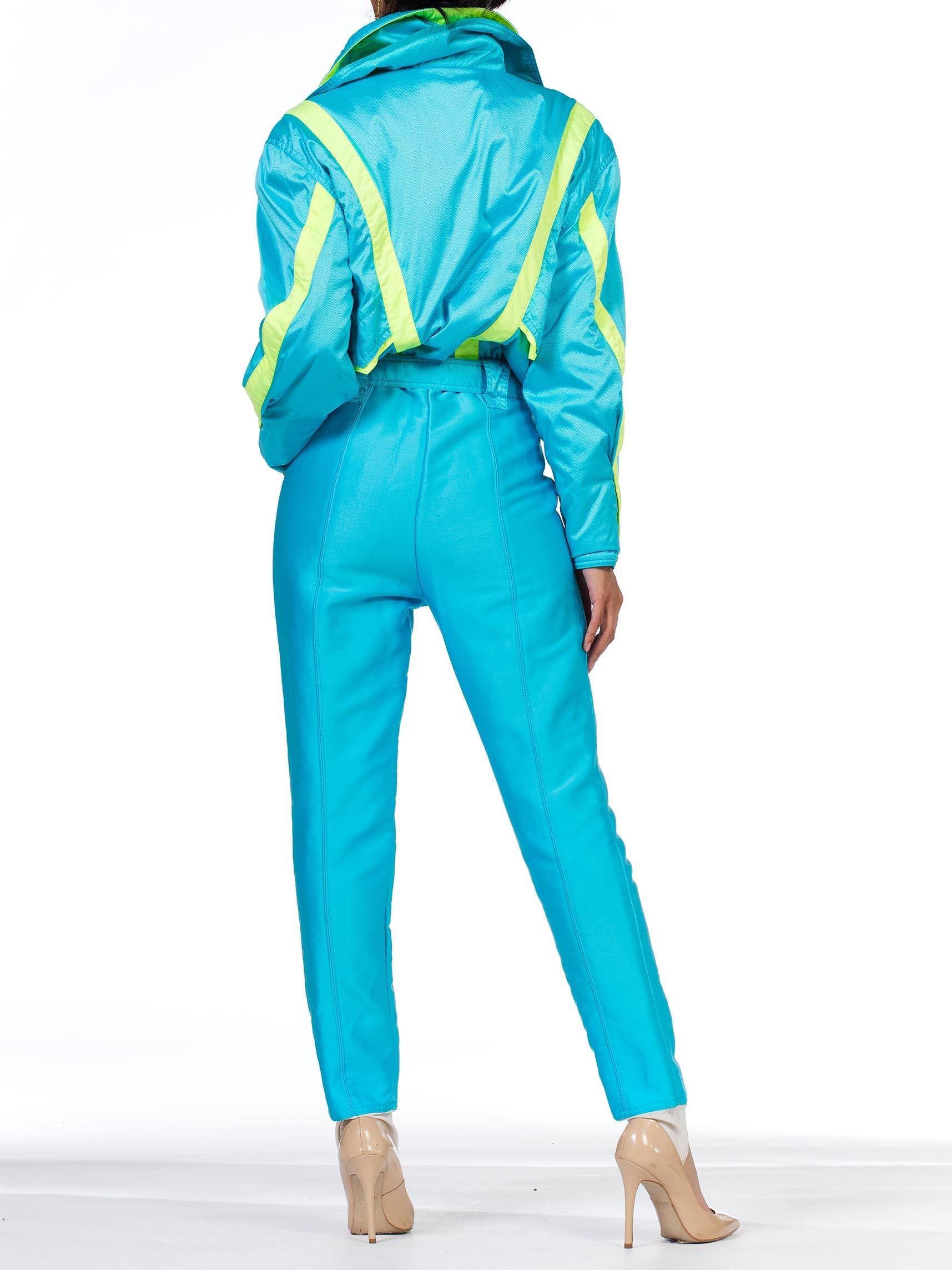 1980 - 1990s Neon Ski Suit with Shoulder Pads In Good Condition In New York, NY