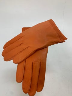 Gants doublés de cuir orange, turquoise et chartreuse 3 paires, 1980