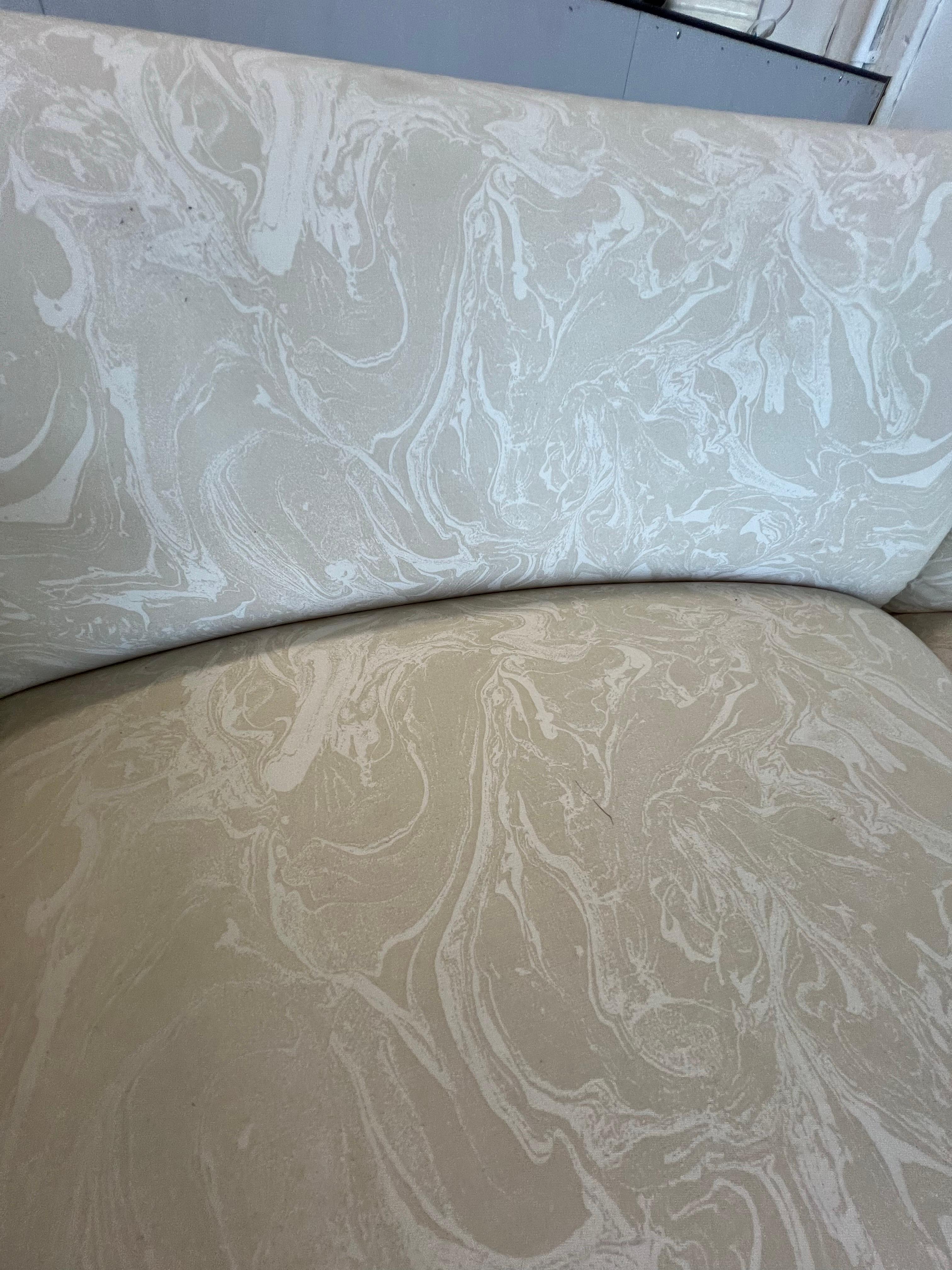 1980 Adrian Pearsall style white patterned sectional In Good Condition For Sale In Staten Island, NY