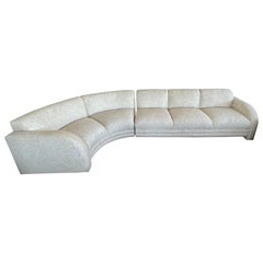 1980 Adrian Pearsall style white patterned sectional