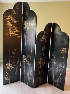 1980 Arched Gold Egrets Room Divider