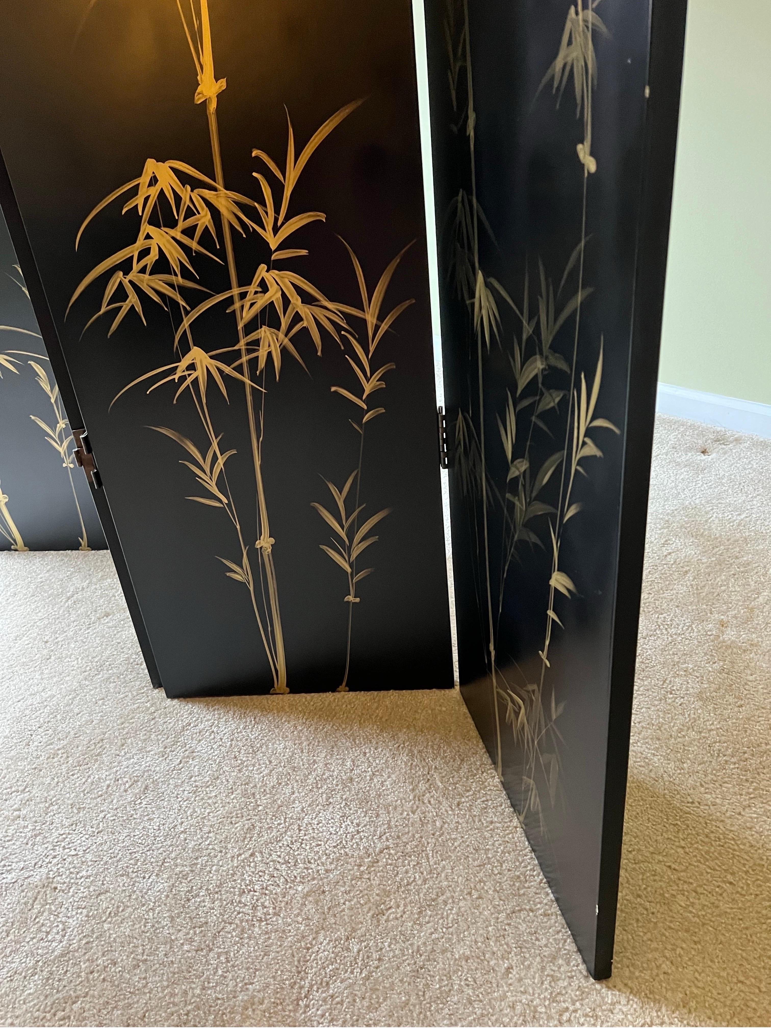 Late 20th Century 1980 Arched Gold Egrets Room Divider For Sale