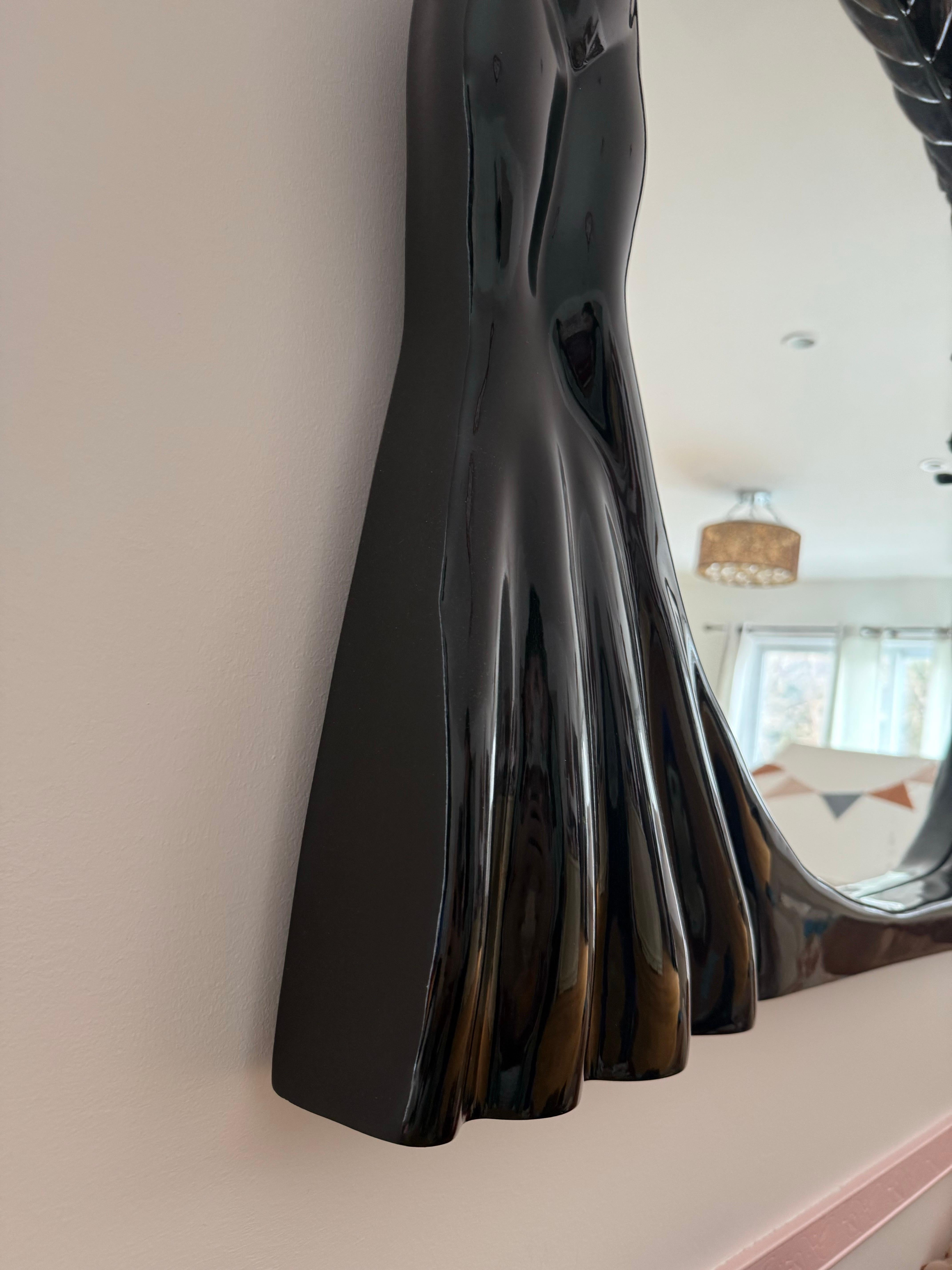 1980 Art Deco Mirror nero per donna nuda In condizioni buone in vendita a Staten Island, NY