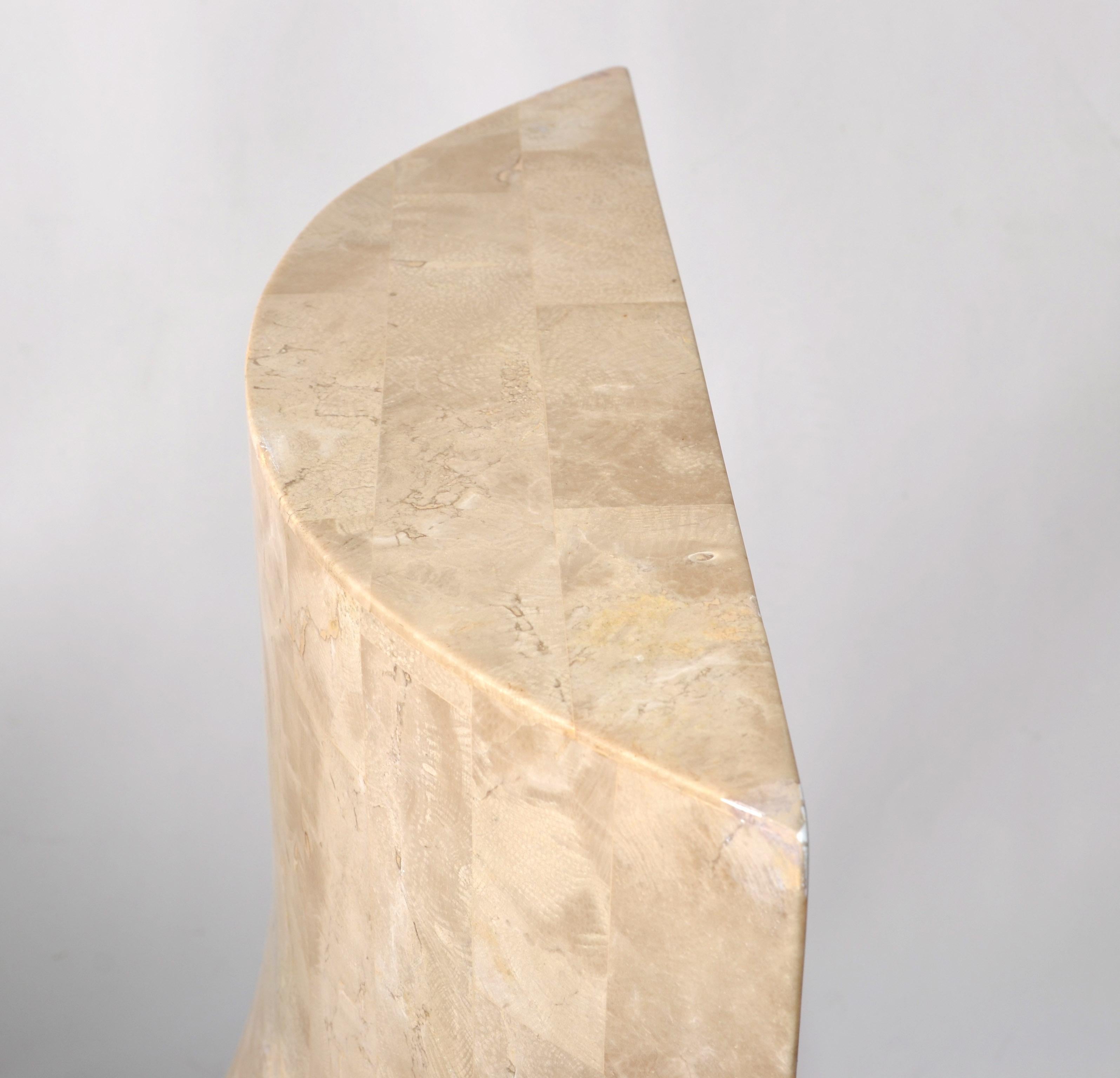 Pierre Table console en bois de marbre et pierre tessellatée de style Art Déco Maitland-Smith de 1980  en vente