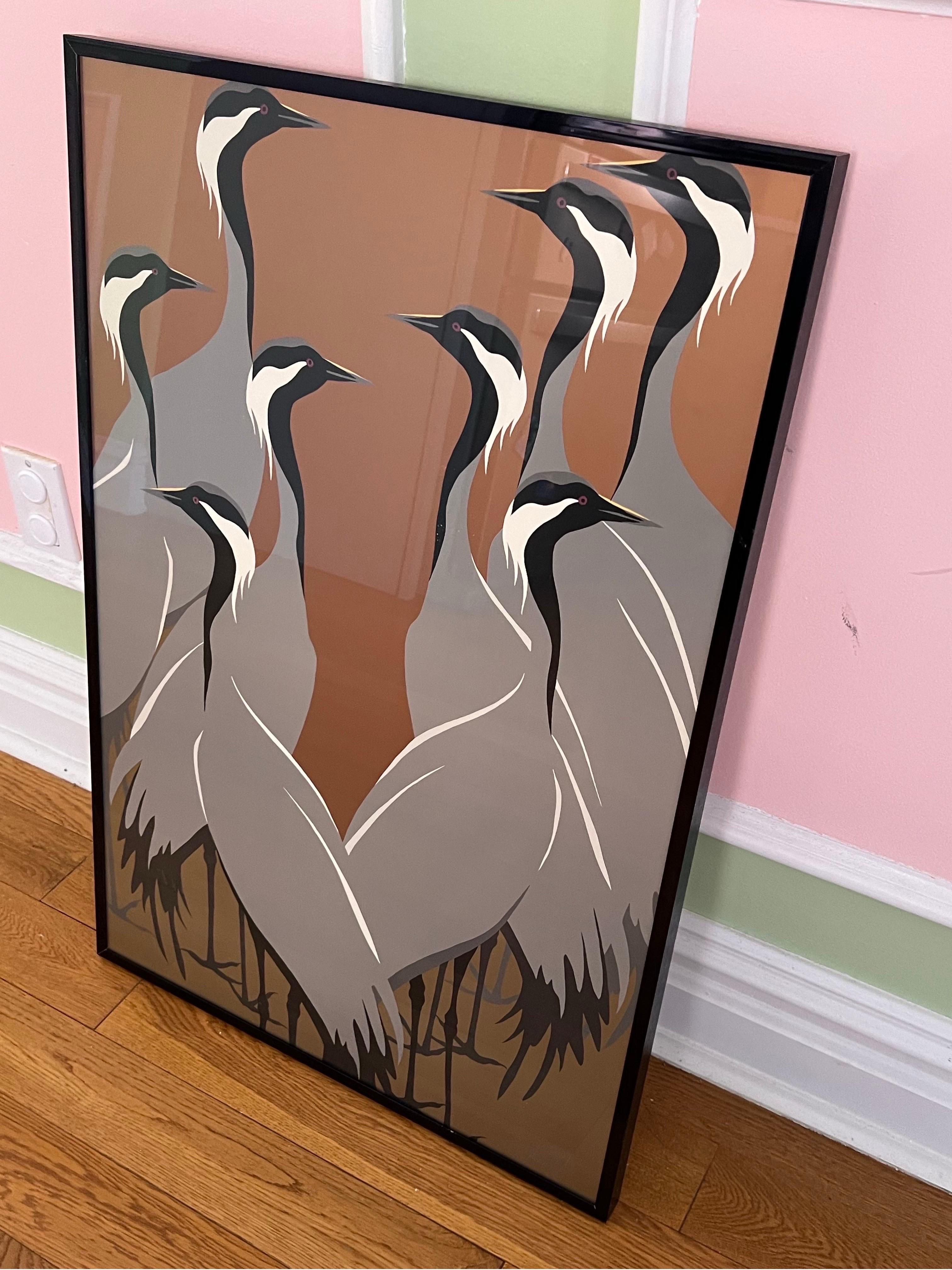 1980 Asiatischer Crane Wandkunstdruck (Postmoderne) im Angebot