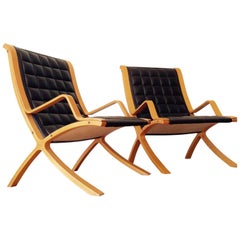 1980 Ax Chair Pair Orla Mølgaard-Nielsen and Peter Hvidt, Fritz Hansen Edition