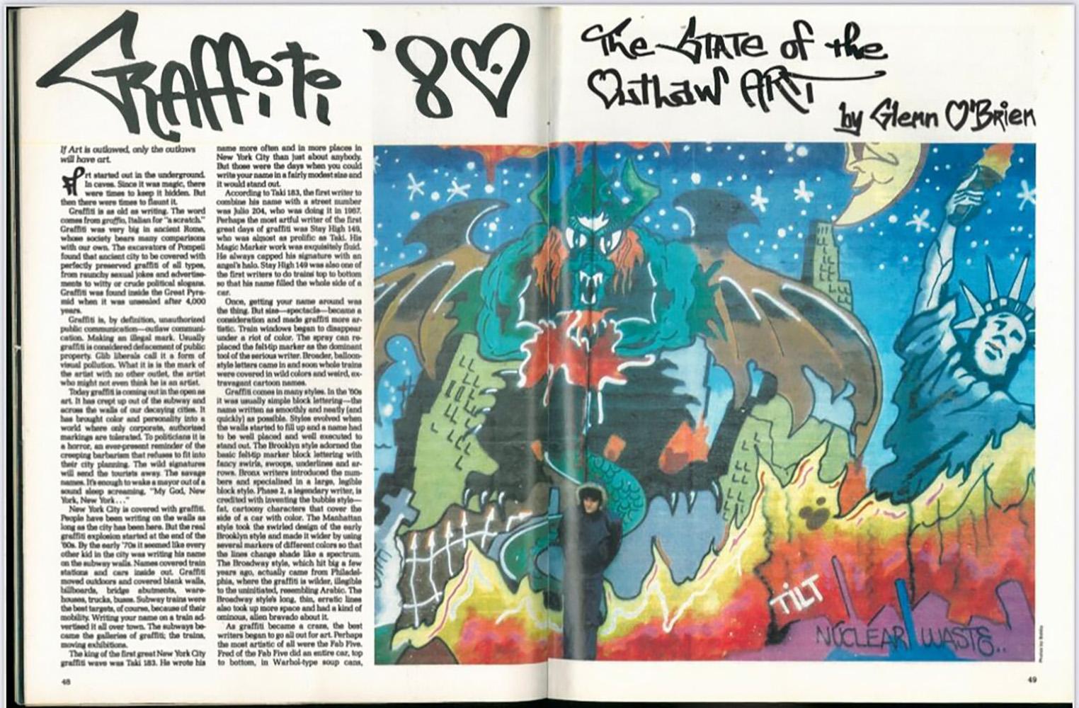 Artículo de la revista Basquiat de 1980 (Basquiat Glenn O'Brien) Moderno de mediados de siglo en venta