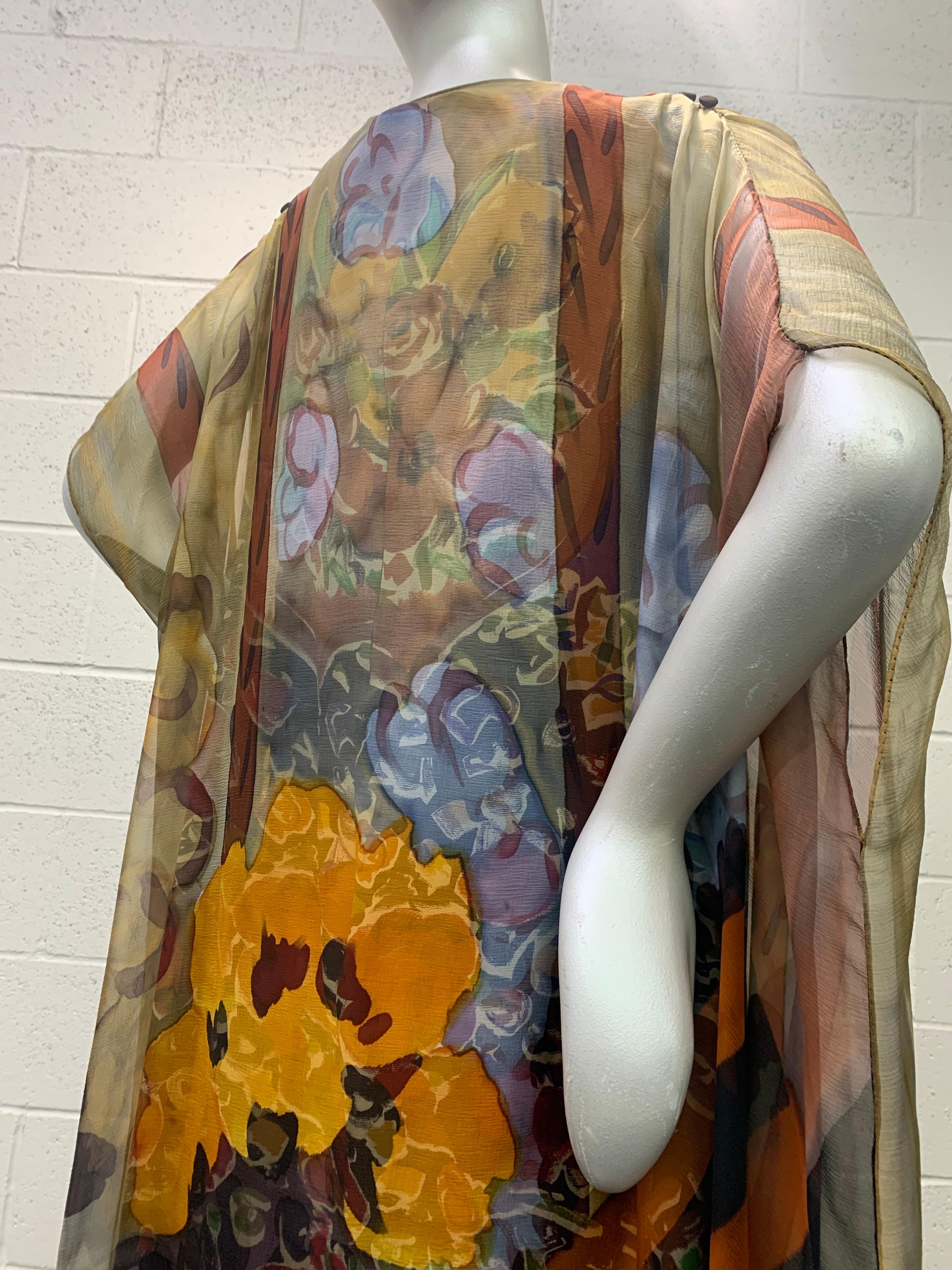 1980 Bill Blass Matisse Print Silk Chiffon Overlay & Matching Shift Dress Set For Sale 5