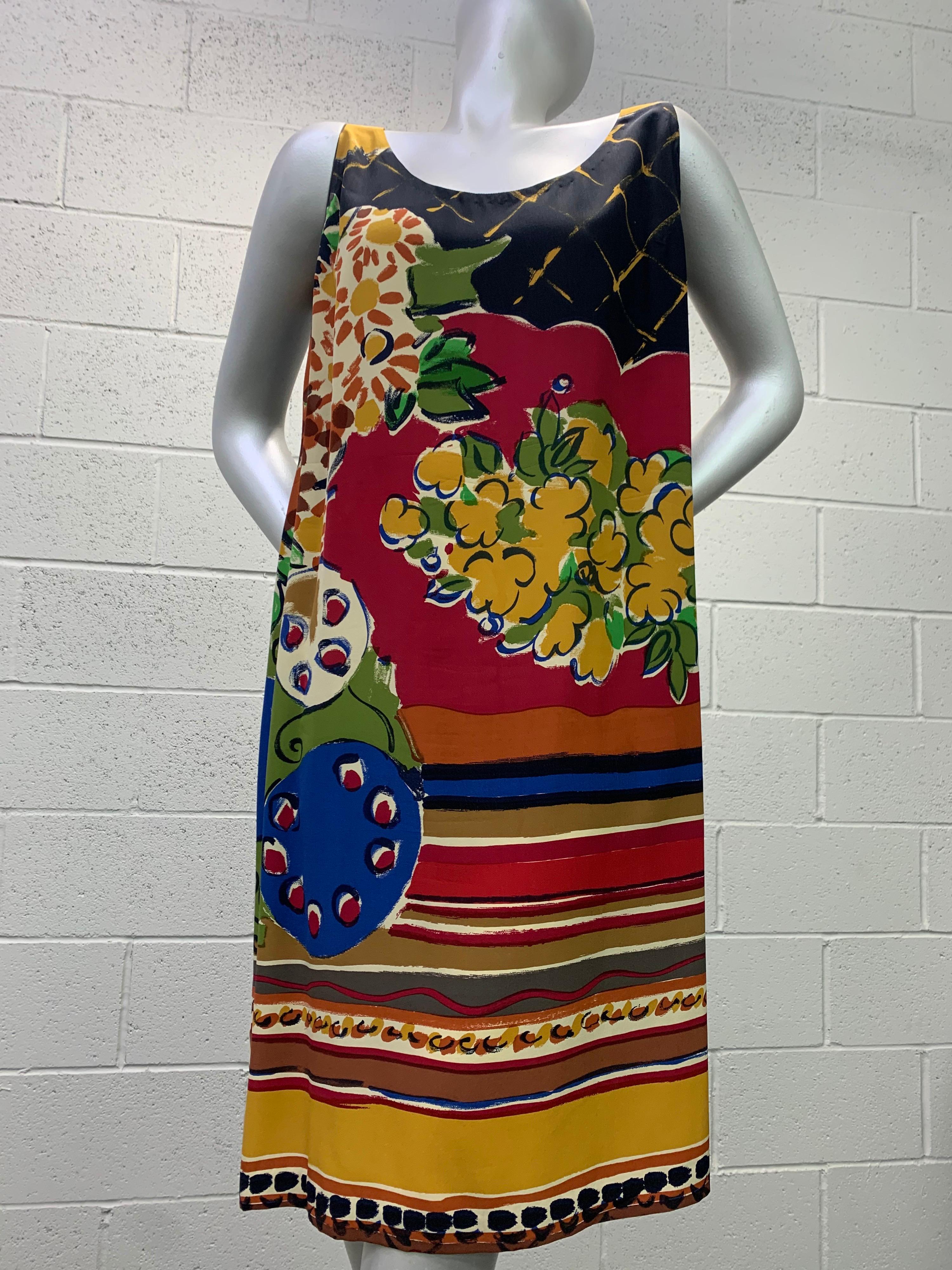 1980 Bill Blass Matisse Print Silk Chiffon Overlay & Matching Shift Dress Set For Sale 11
