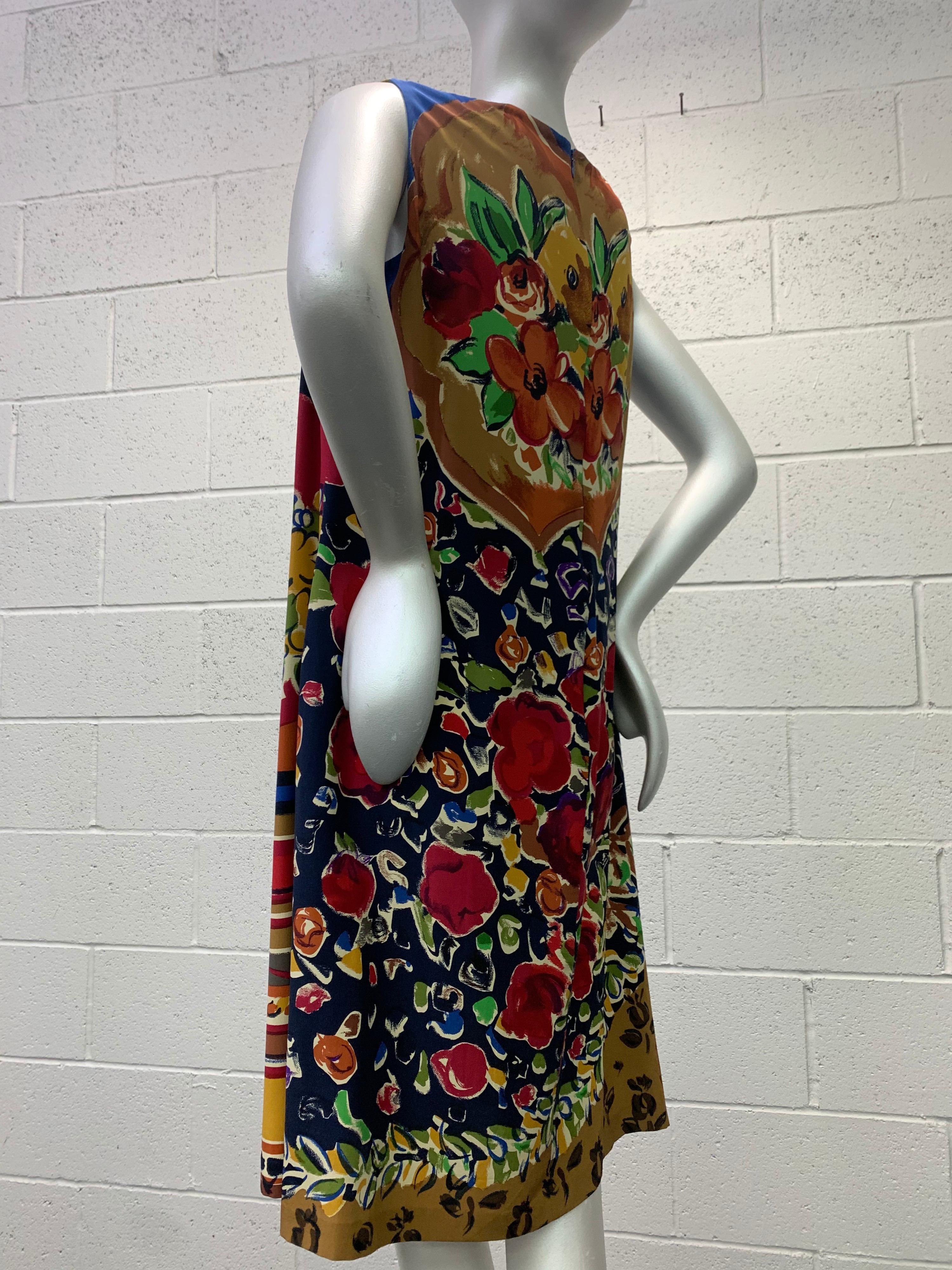 1980 Bill Blass Matisse Print Silk Chiffon Overlay & Matching Shift Dress Set For Sale 12