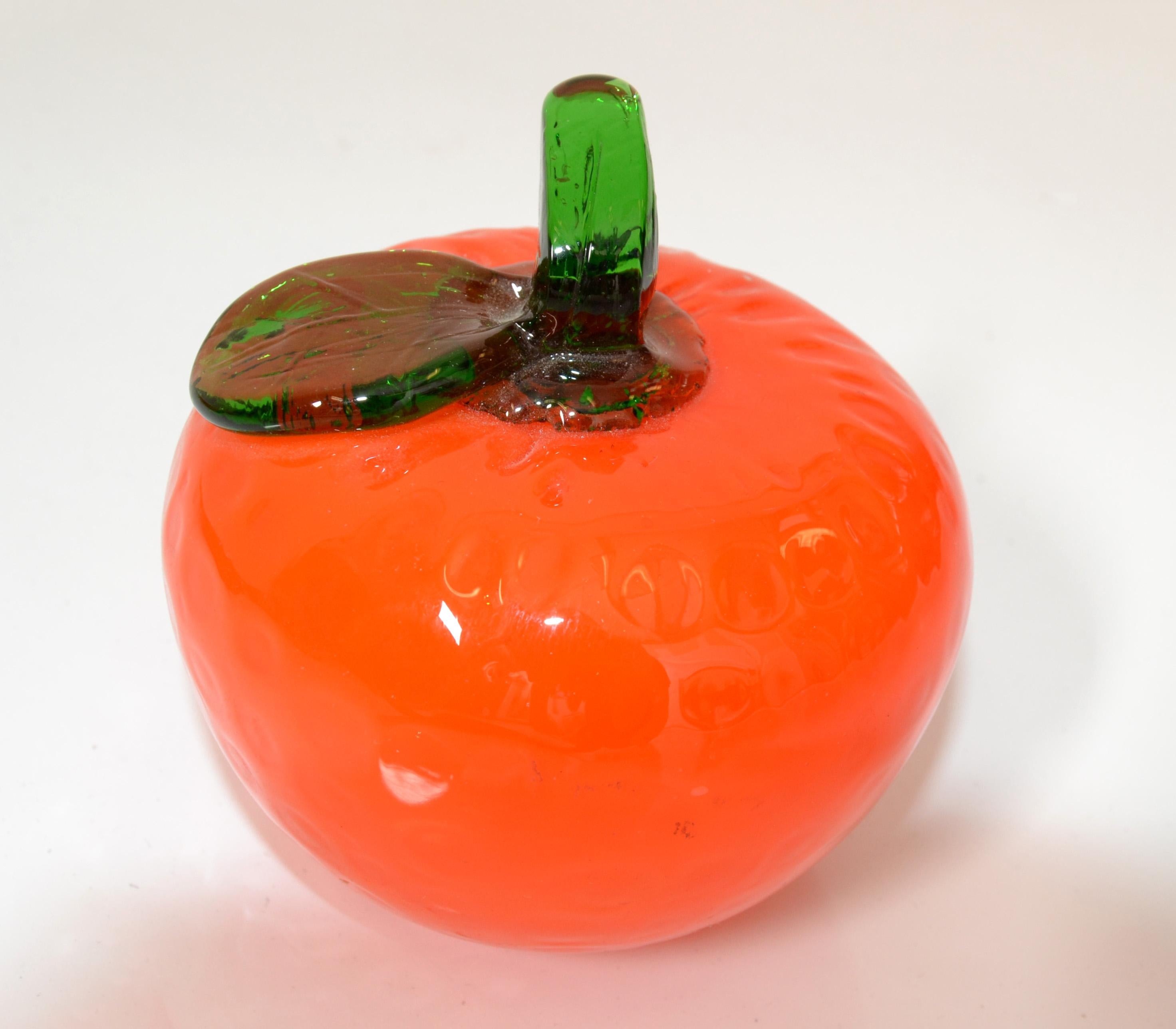 1980 Blown Murano Art Glass Set 5 Fruit and Vegetables Italy Mid-Century Modern  In Good Condition For Sale In Miami, FL