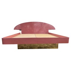 1980 Blush Pink Laminiertes King Size Kopfteil Schwebendes Plateau