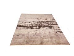 1980 Brown and Stone Color Carpet or Rug Hand-Knotted in Wool, Late 20th Century